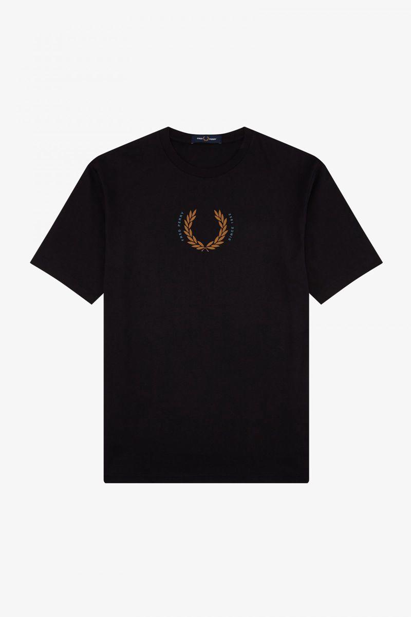 Black Fred Perry Laurel Wreath Women's T Shirts | PH 2038UZGT